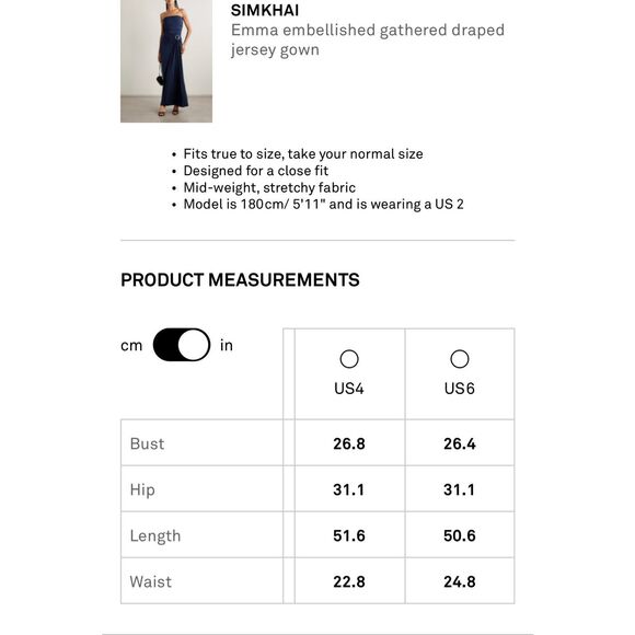 SIMKHAI $795 Emma Ruched Strapless Column Gown Size 4 - Picture 12 of 12